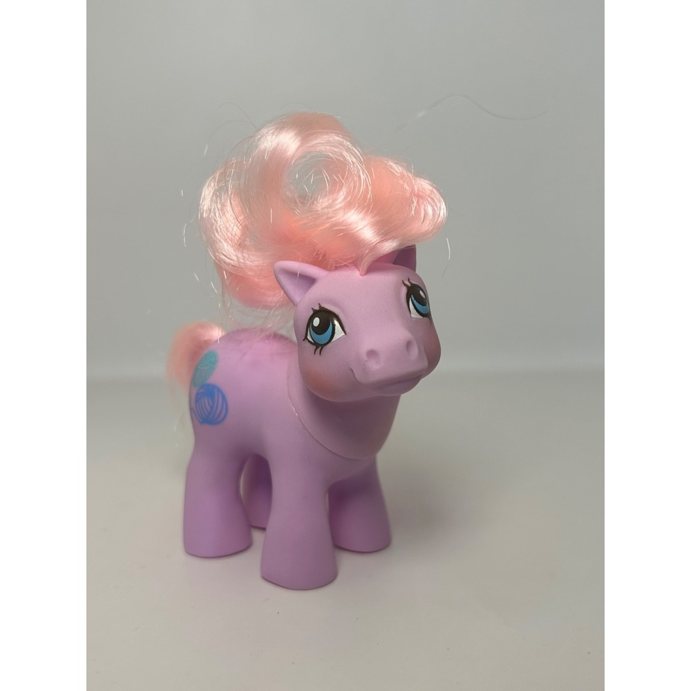 Vintage Hasbro MY LITTLE PONY Baby Fleecy G1 MLP Pink Lavender Yarn 1984 China 3